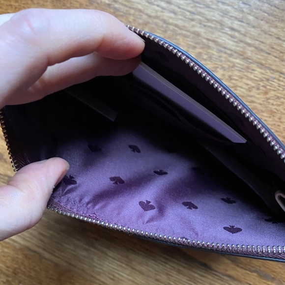 KATE SPADE Cameron Medium L-Zip Maroon Wallet - Picture 5 of 7